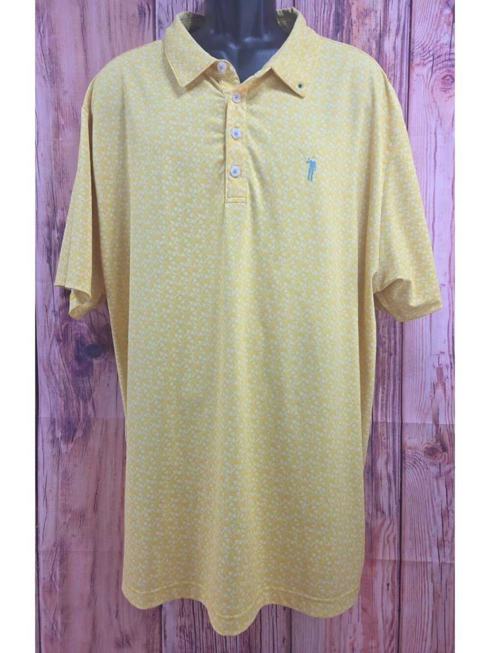 William Murray Yellow Geometric Pattern Golf Polo Size XL - Picture 2 of 8
